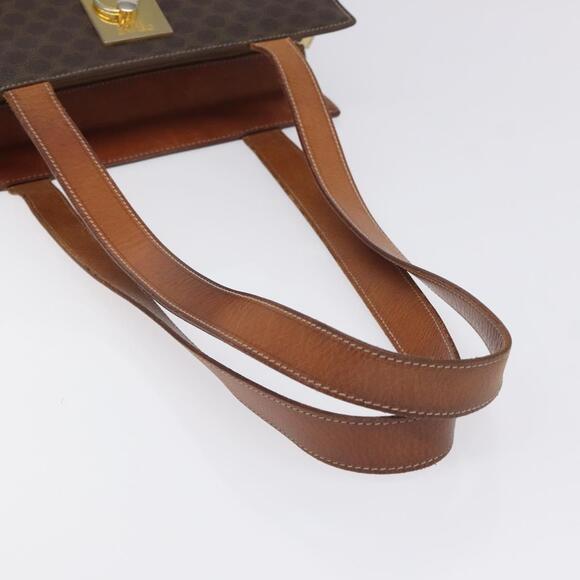 CELINE Macadam Canvas Shoulder Bag Pvc Leather Brown Gold - Picture 7 of 12